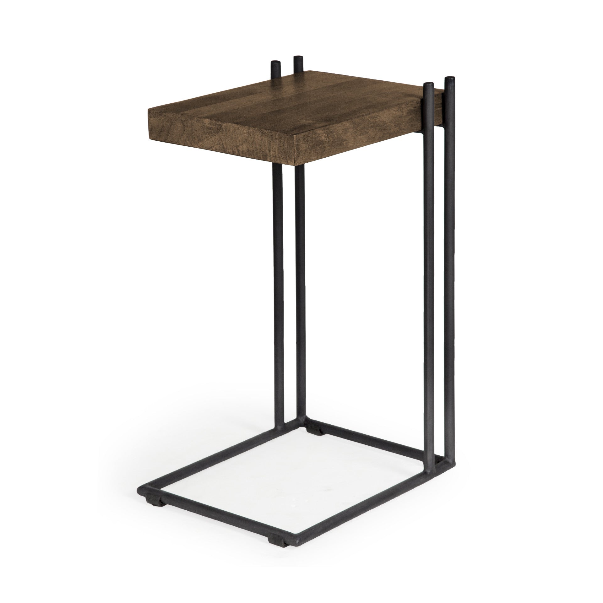 27" Brown Solid Wood Square End Table-End-Side Tables-DECOROLALA