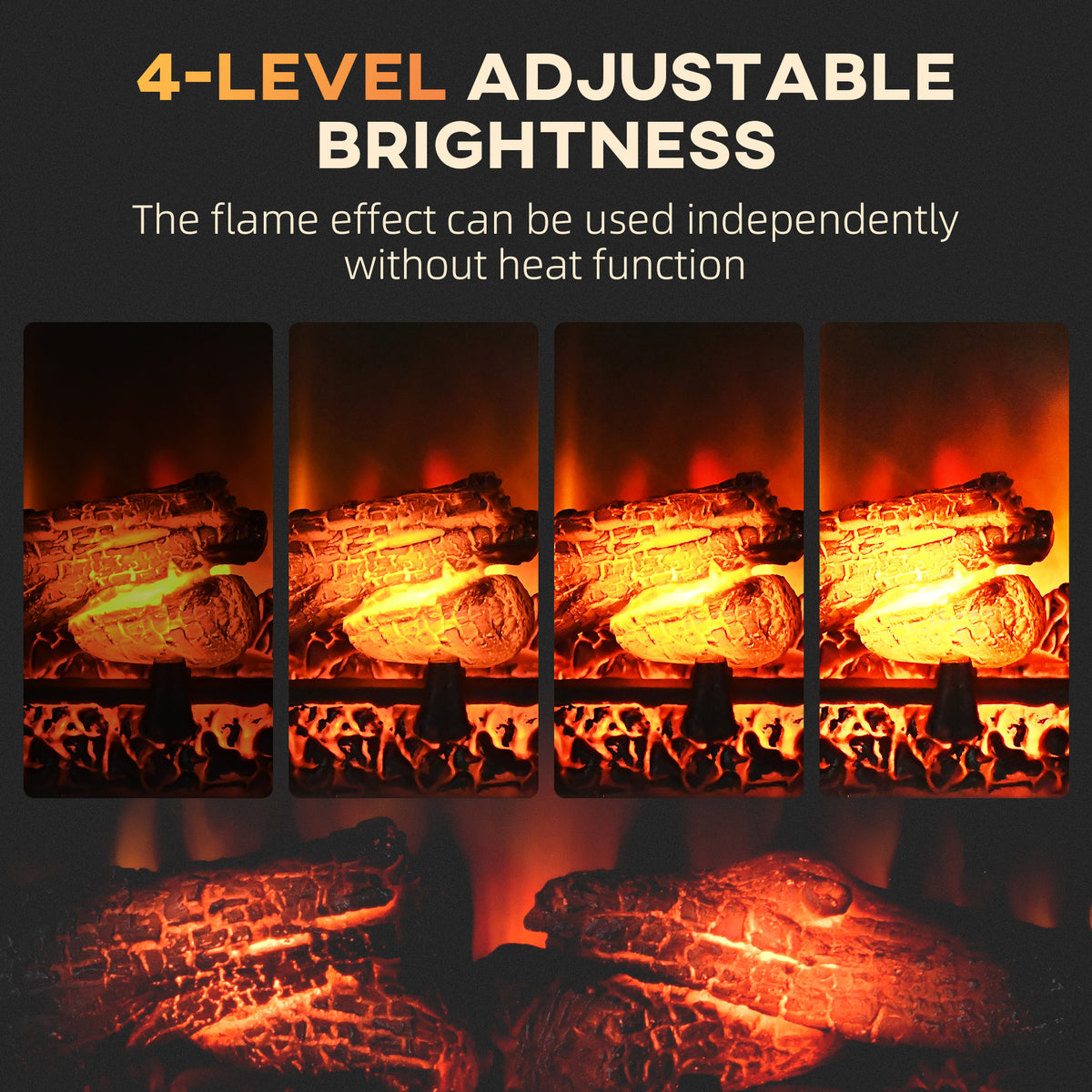 27" Electric Fireplace Insert - 1400W Recessed Heater Black-Electric Fireplaces-DECOROLALA