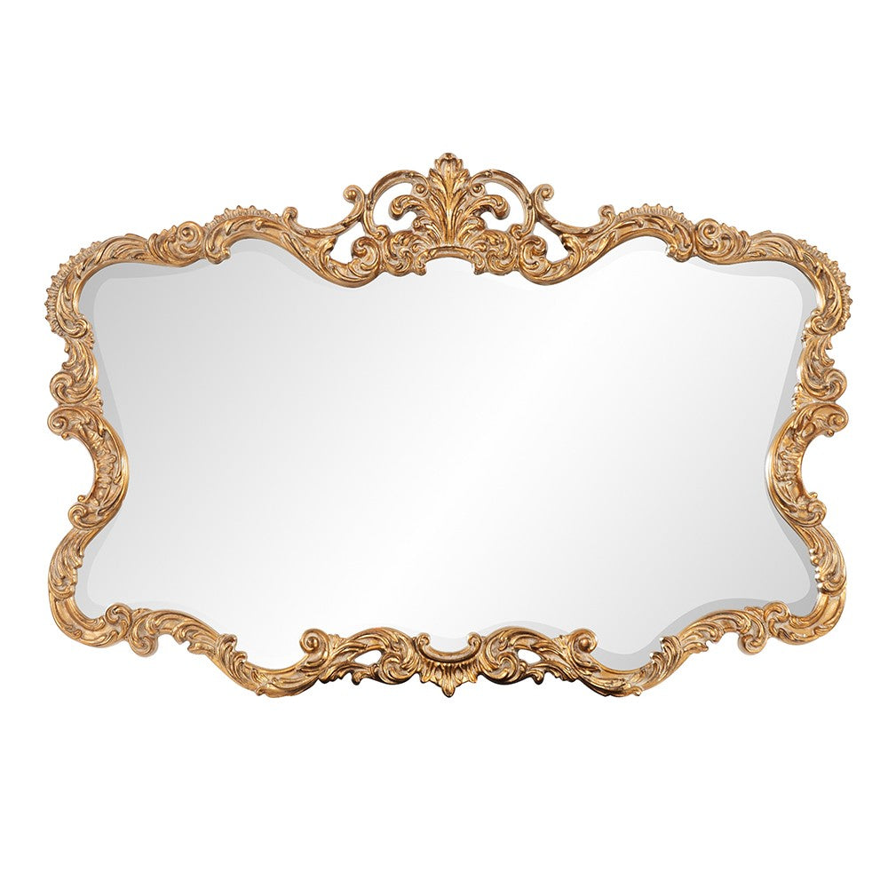 27" Gold Ornate Scroll Framed Accent Mirror-Mirrors-DECOROLALA