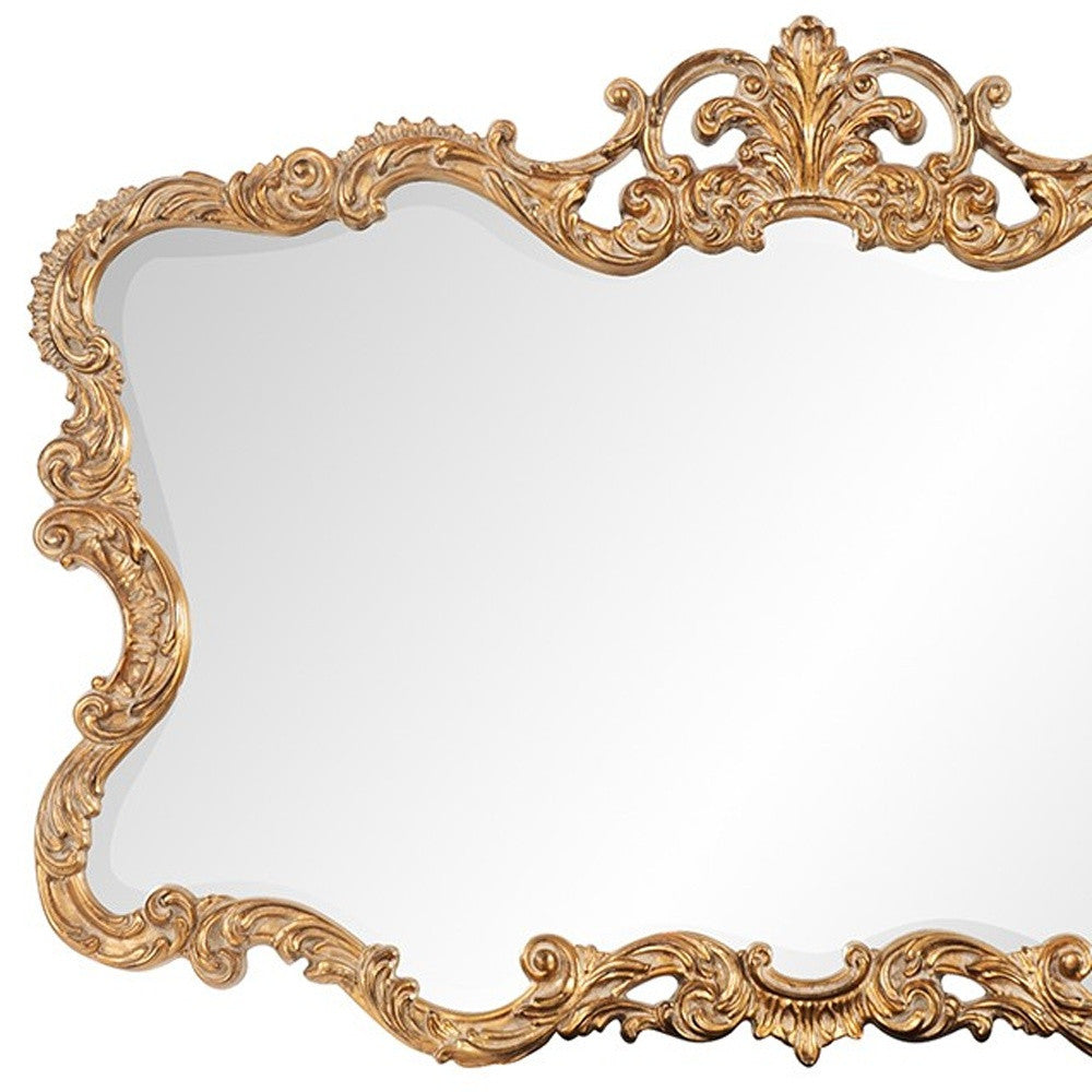 27" Gold Ornate Scroll Framed Accent Mirror-Mirrors-DECOROLALA