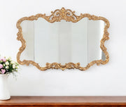 27" Gold Ornate Scroll Framed Accent Mirror-Mirrors-DECOROLALA