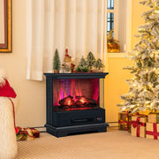 27 Inch Freestanding Fireplace with Remote Control-Black-Fireplaces-DECOROLALA