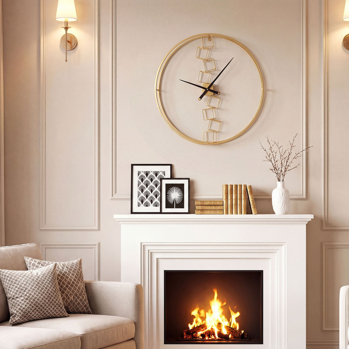 27 Inch Large Wall Clock for Living Room Bedroom Kitchen-Yellow-Wall Decor-DECOROLALA