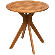 27 Inch Outdoor Round Solid Wood Coffee Side Bistro Table [Best Seller in the US]-Patio Coffee Tables-DECOROLALA