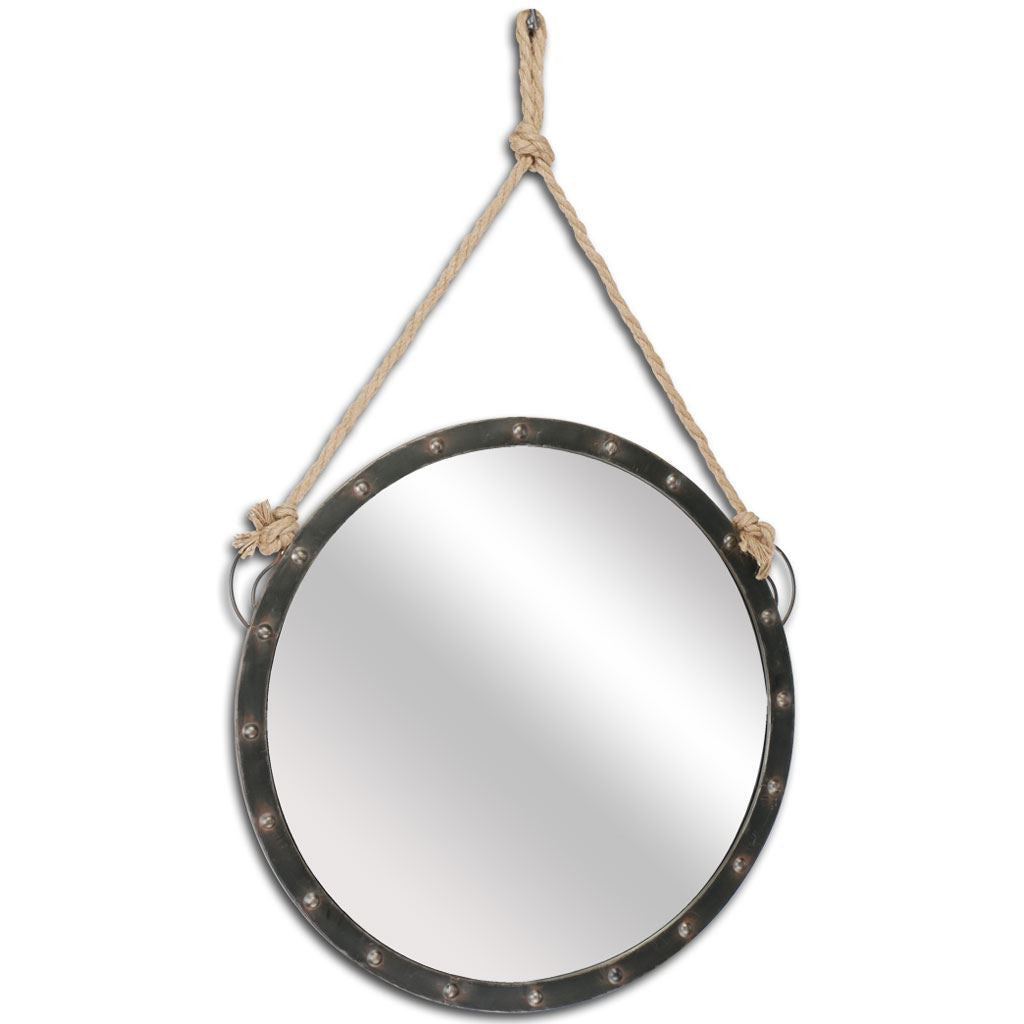 27" Round Metal Frame Wall Mirror-Mirrors-DECOROLALA