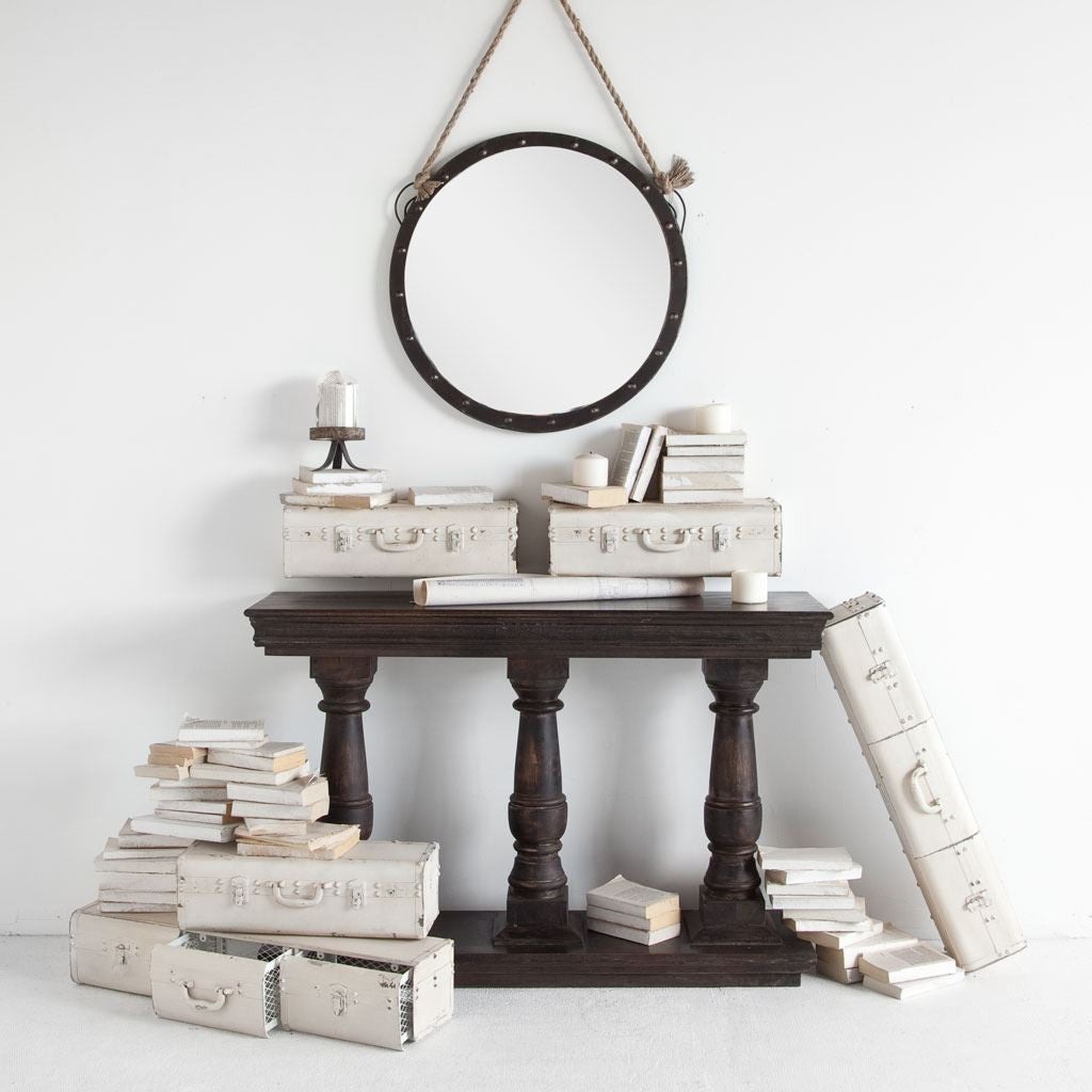 27" Round Metal Frame Wall Mirror-Mirrors-DECOROLALA