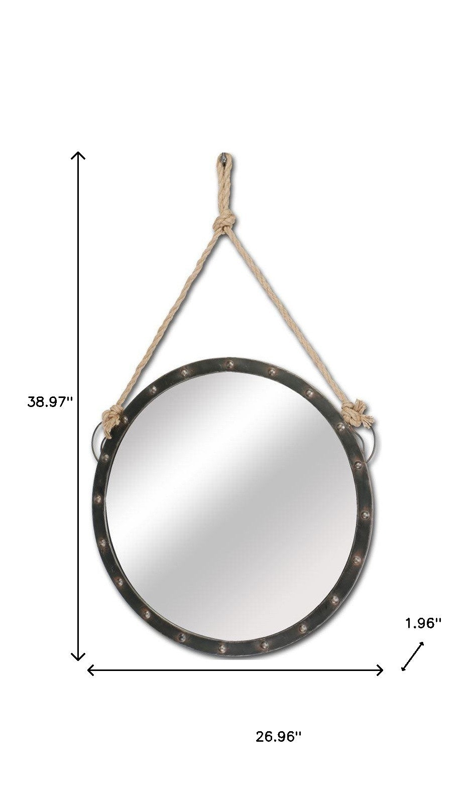 27" Round Metal Frame Wall Mirror-Mirrors-DECOROLALA