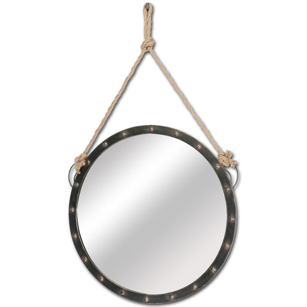 27" Round Metal Frame Wall Mirror-Mirrors-DECOROLALA