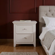 27" White Two Drawers Nightstand-Nightstands & Bedside Tables-DECOROLALA
