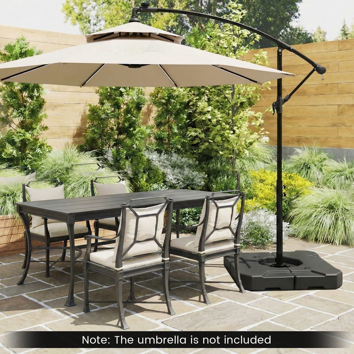 274 LBS Cantilever Patio Umbrella Base with Handles-Outdoor Umbrella Bases-DECOROLALA