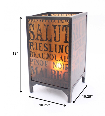 10.25 X 10.25 X 18 Brownvintage Letter Pattern - Candle Holder-Candle Holders-DECOROLALA