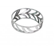 14" Silver Round Metal Geometric Vanity Tray-0