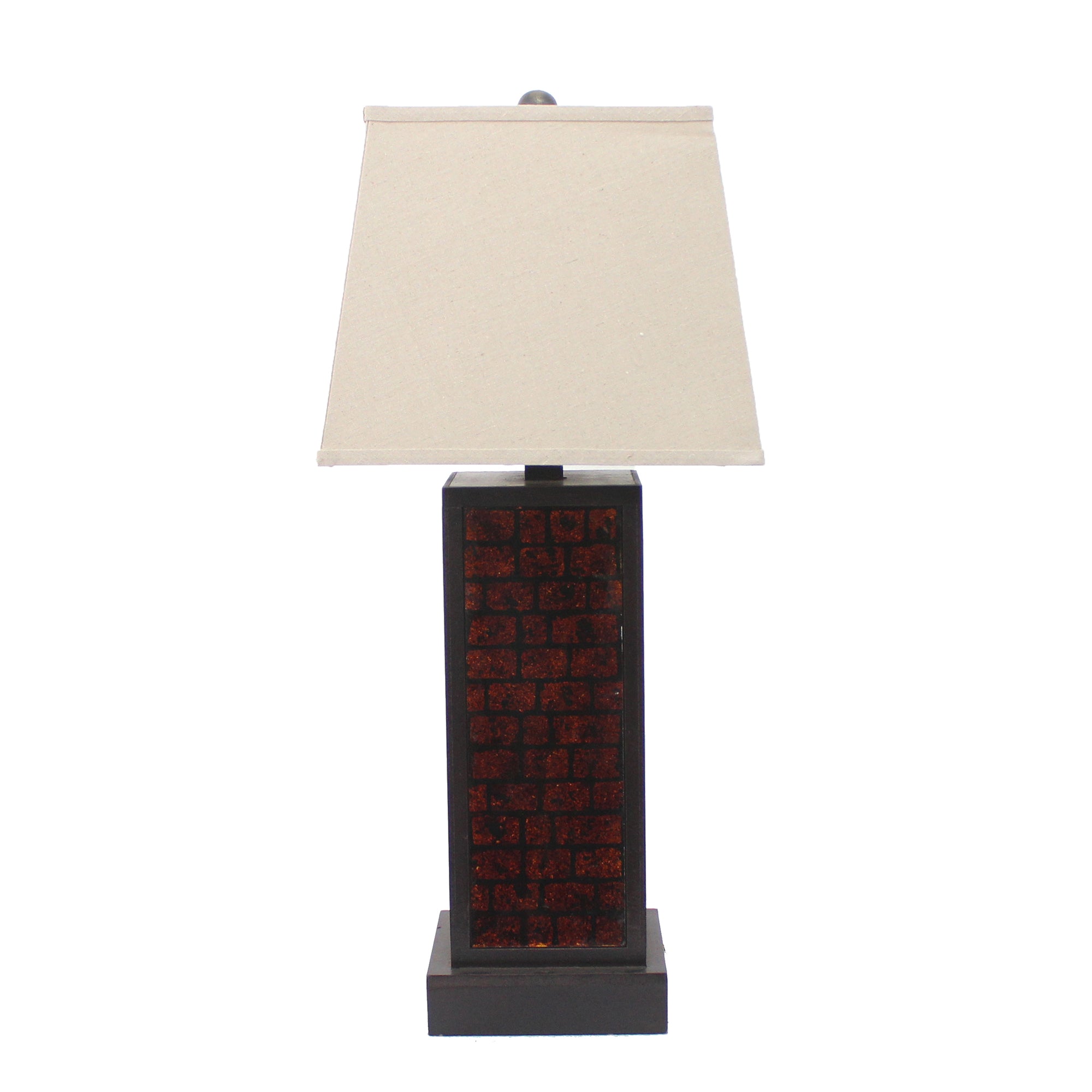 31" Black Metal Bedside Table Lamp With White Shade-Table Lamps-DECOROLALA