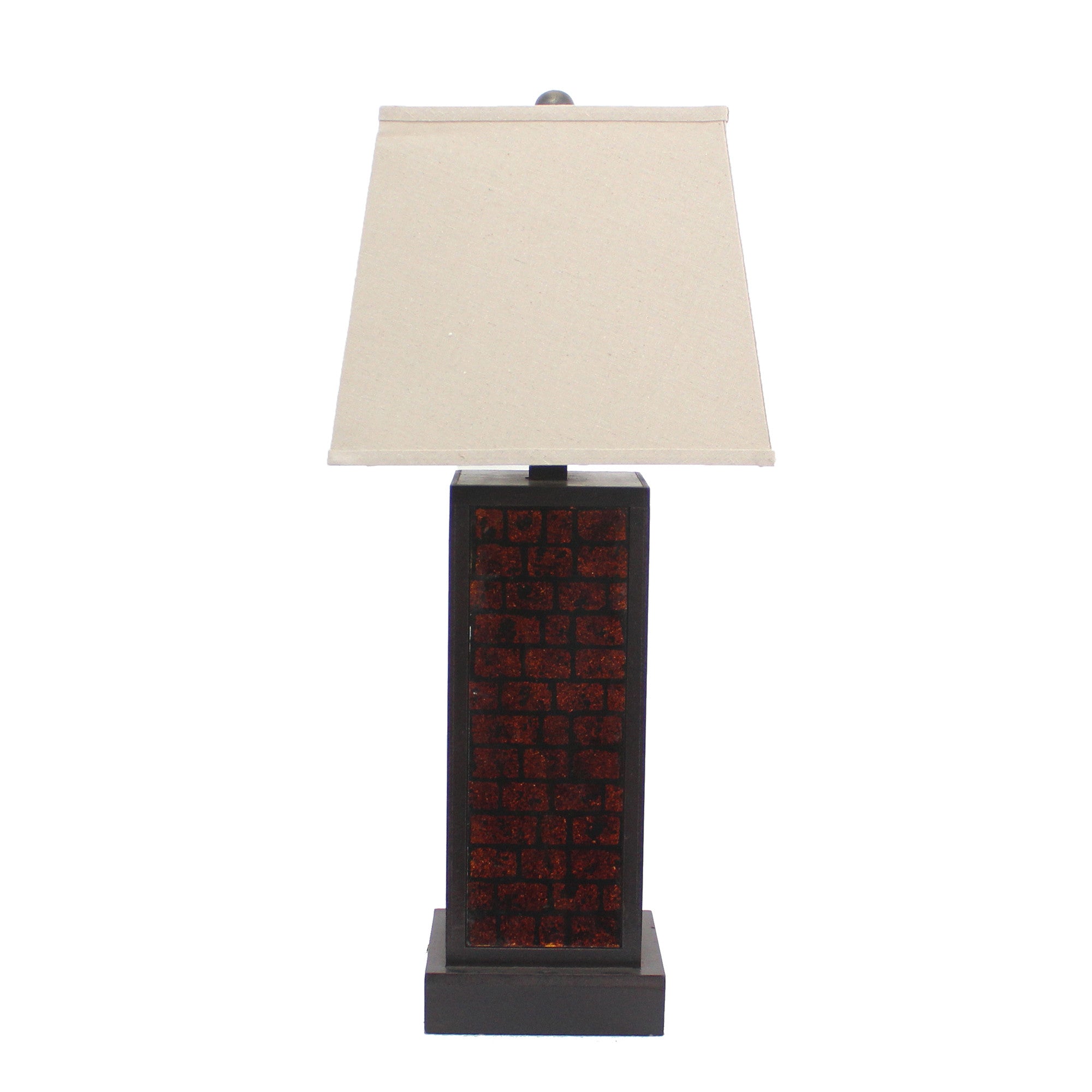 31" Black Metal Bedside Table Lamp With White Shade-Table Lamps-DECOROLALA