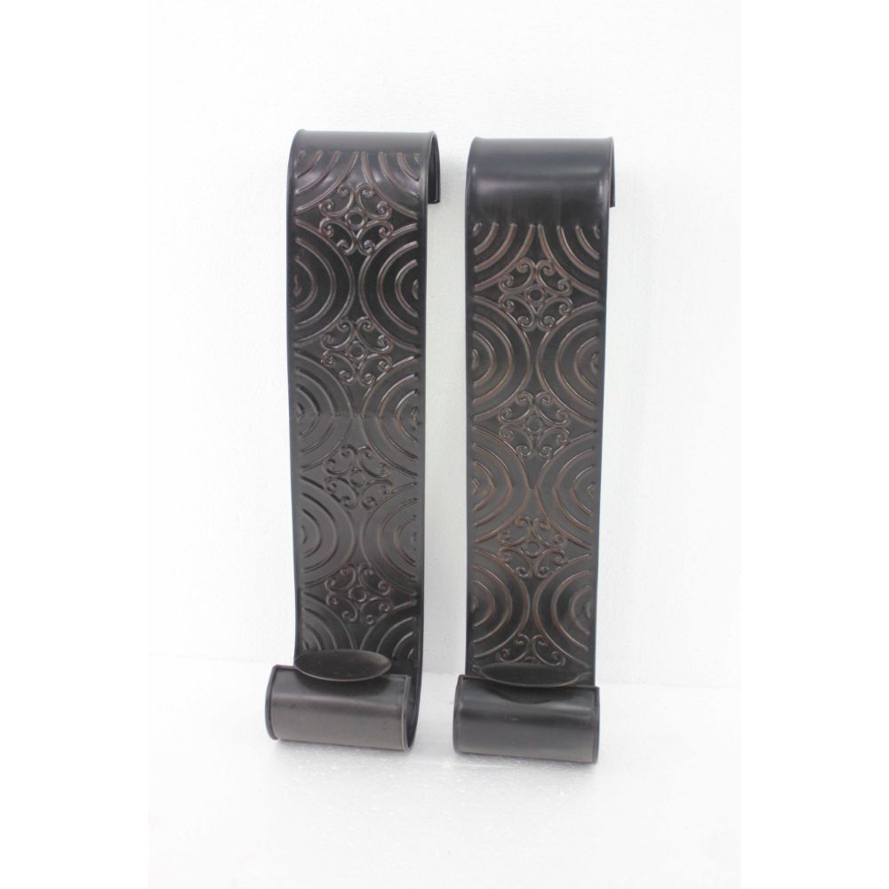5" X 5" X 23.25" Brown, Vintage, Metal - Wall Candle Holder Sconce Set-Candle Holders-DECOROLALA