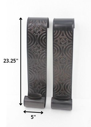 5" X 5" X 23.25" Brown, Vintage, Metal - Wall Candle Holder Sconce Set-Candle Holders-DECOROLALA