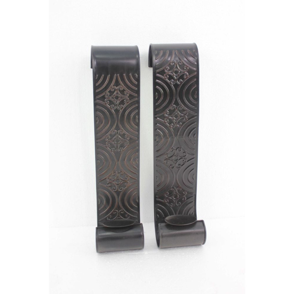 5" X 5" X 23.25" Brown, Vintage, Metal - Wall Candle Holder Sconce Set-Candle Holders-DECOROLALA