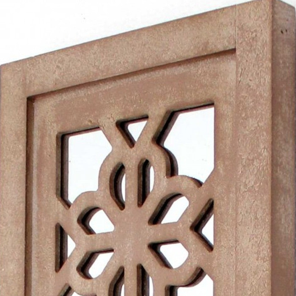 Set of Two Tan Lattice Wall Sconce Candle Holders-Candle Holders-DECOROLALA