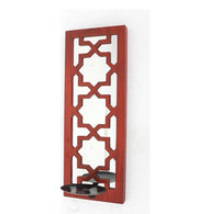 17" X 5" X 6" Red, Wooden Cross - Candle Holder Sconce-Candle Holders-DECOROLALA