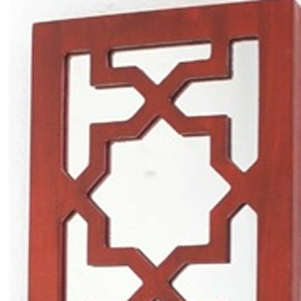 17" X 5" X 6" Red, Wooden Cross - Candle Holder Sconce-Candle Holders-DECOROLALA
