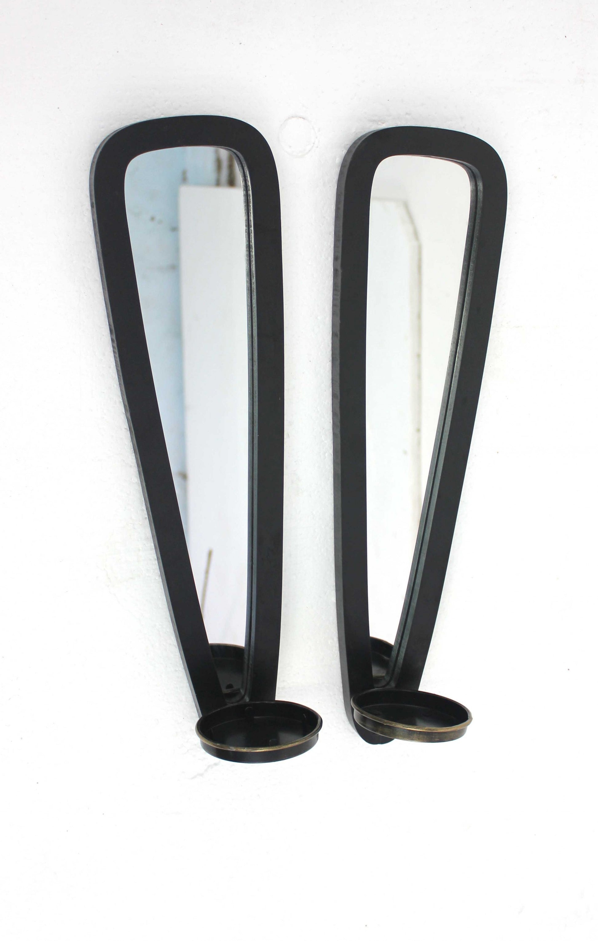 5 X 5.75 X 20.5 Black Wooden - Candle Holder Sconce Set-Candle Holders-DECOROLALA