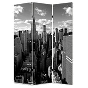 48" X 72" Multi Color Wood Canvas New York Skyline Screen-Room Dividers-DECOROLALA