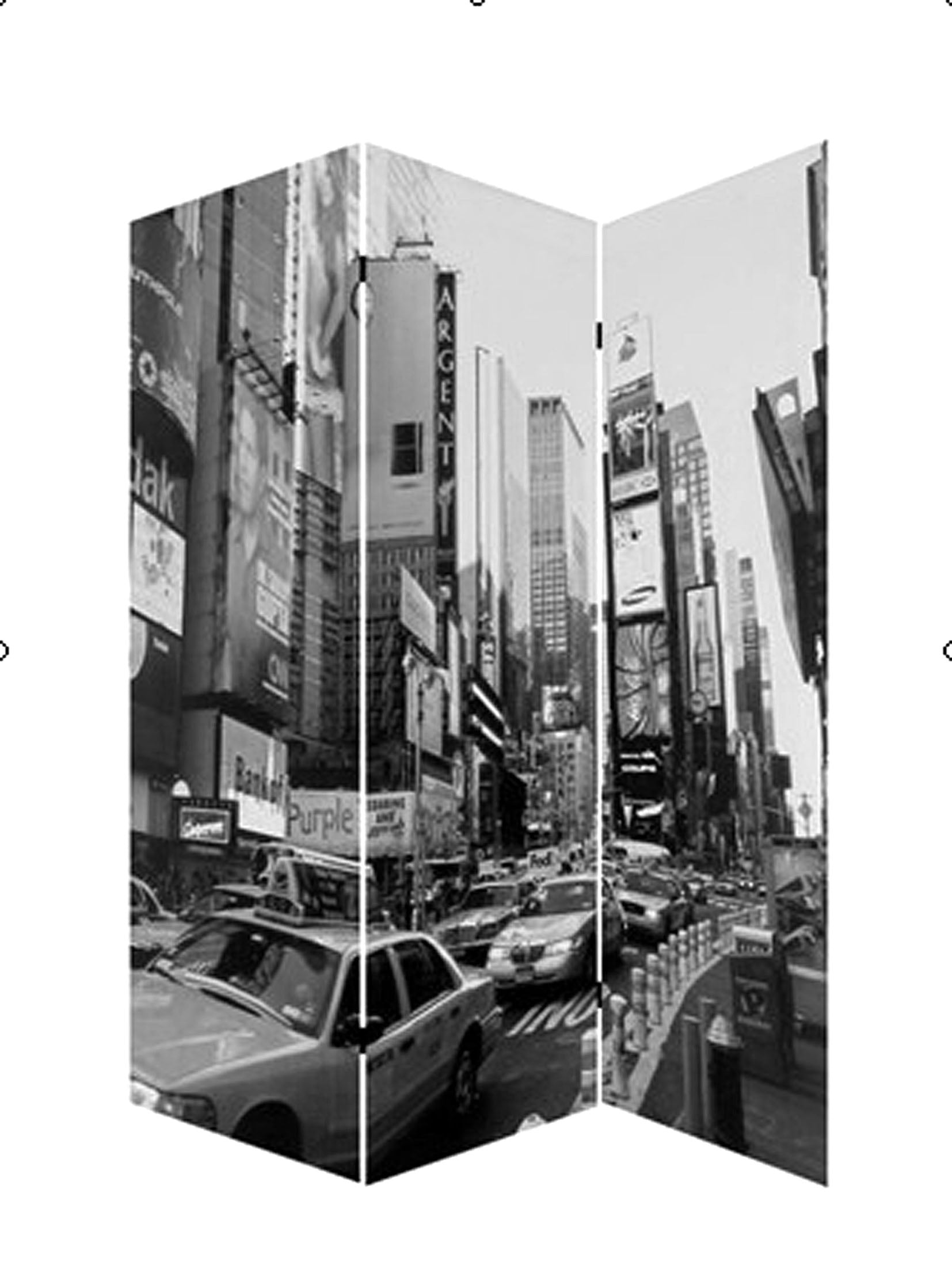 48 X 72 Multi Color Wood Canvas New York City Screen-Room Dividers-DECOROLALA