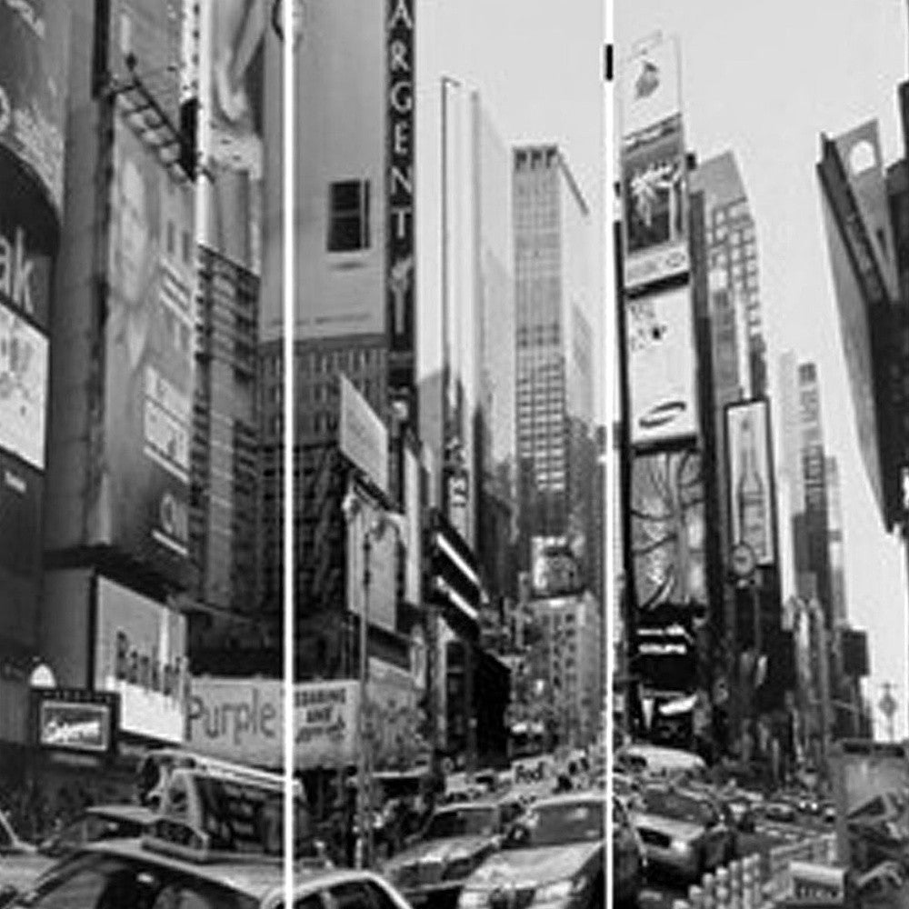 48 X 72 Multi Color Wood Canvas New York City Screen-Room Dividers-DECOROLALA