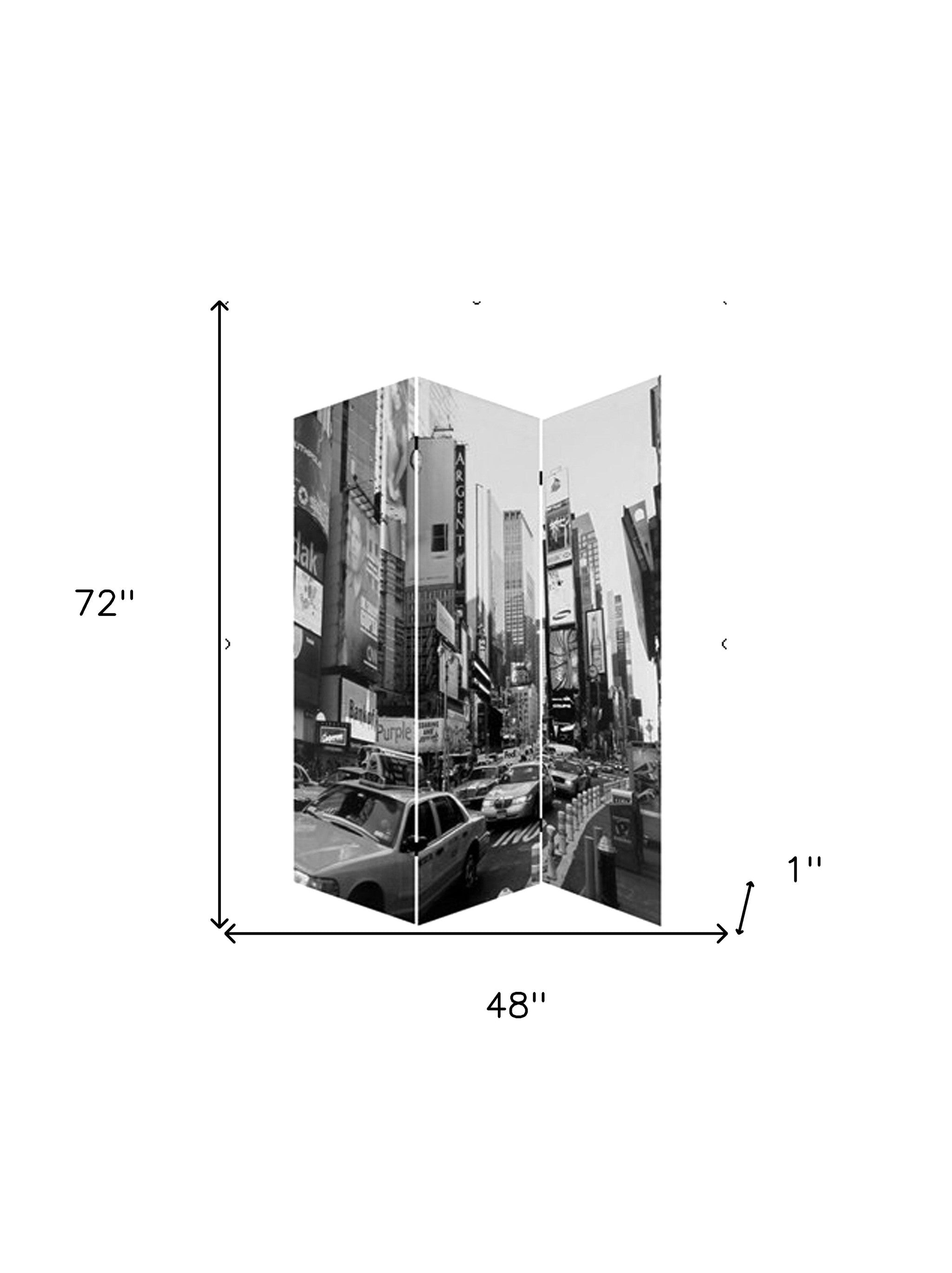 48 X 72 Multi Color Wood Canvas New York City Screen-Room Dividers-DECOROLALA