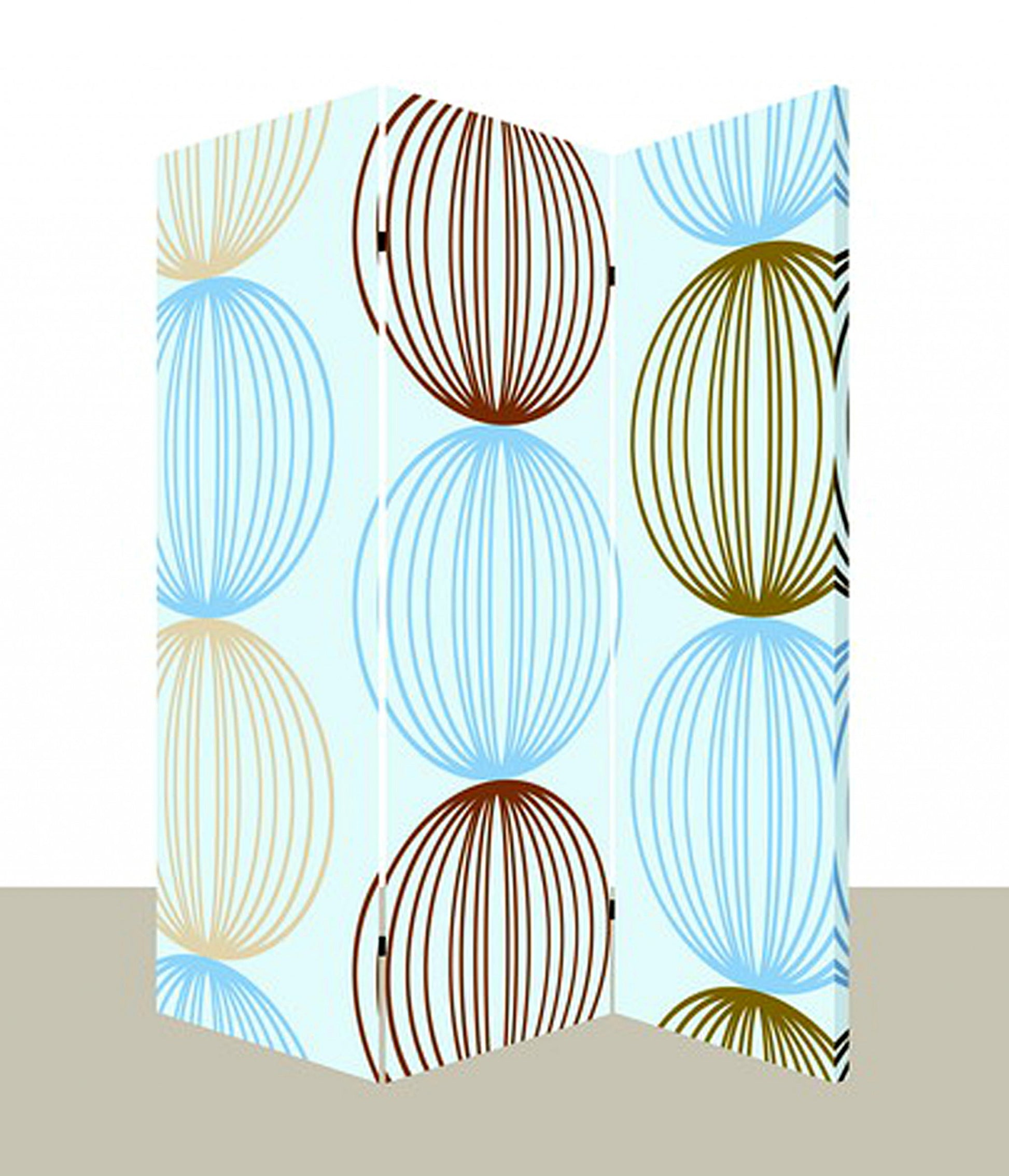 48 X 72 Multi Color Wood Canvas Sphere Screen-Room Dividers-DECOROLALA