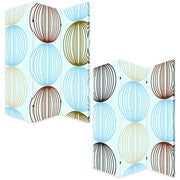 48 X 72 Multi Color Wood Canvas Sphere Screen-Room Dividers-DECOROLALA