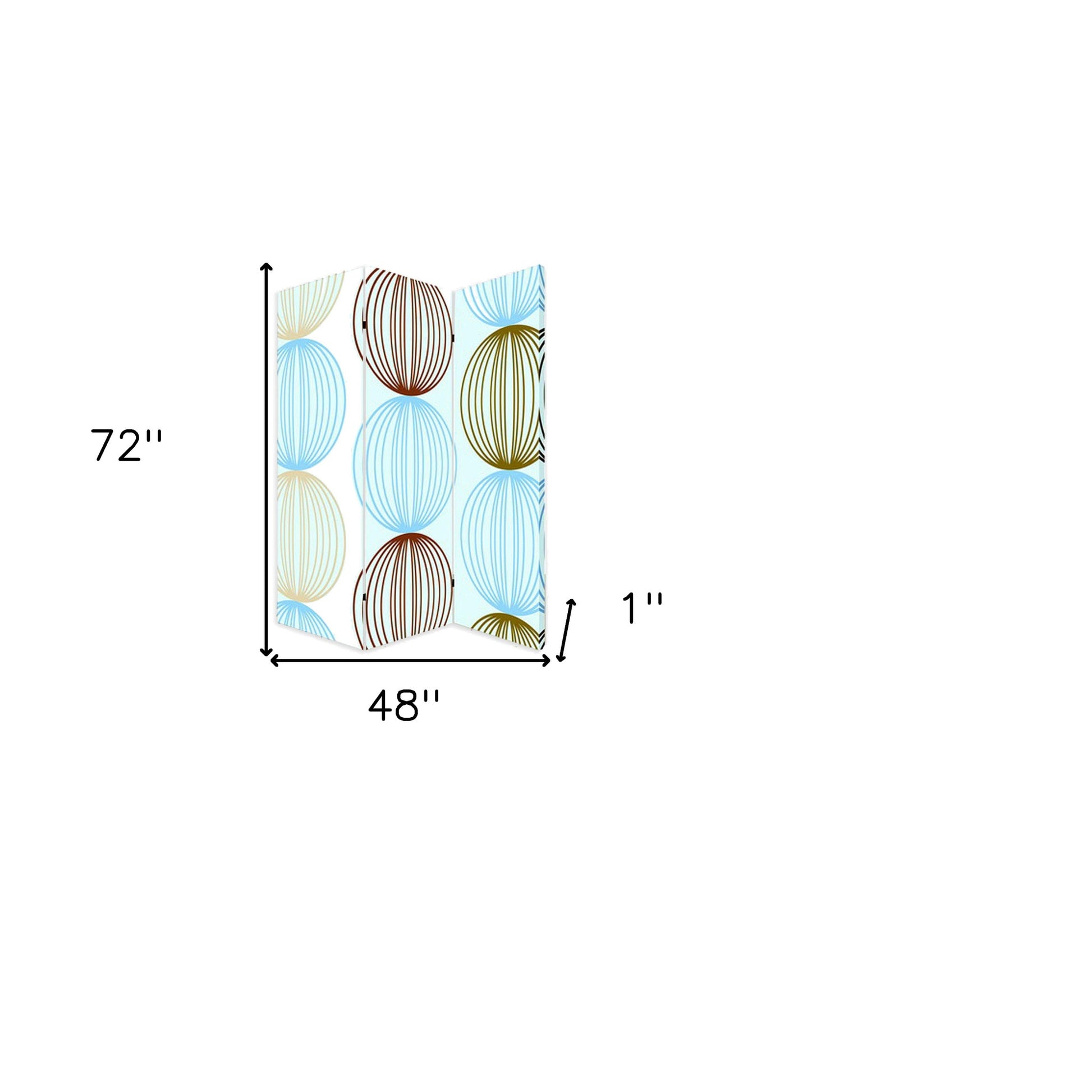 48 X 72 Multi Color Wood Canvas Sphere Screen-Room Dividers-DECOROLALA