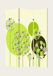 48 X 72 Multi Color Wood Canvas Floral Buds Screen-Room Dividers-DECOROLALA