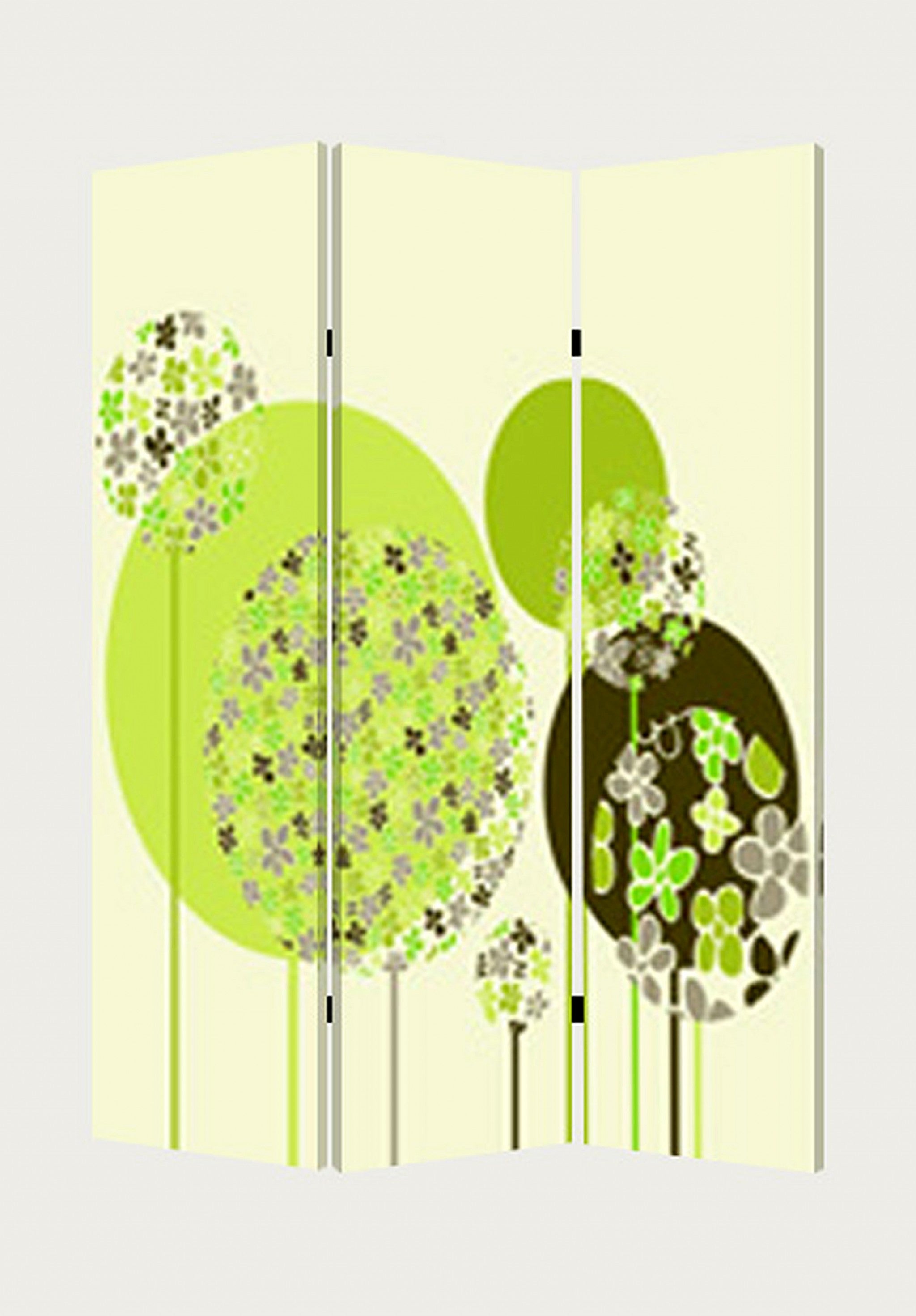 48 X 72 Multi Color Wood Canvas Floral Buds Screen-Room Dividers-DECOROLALA