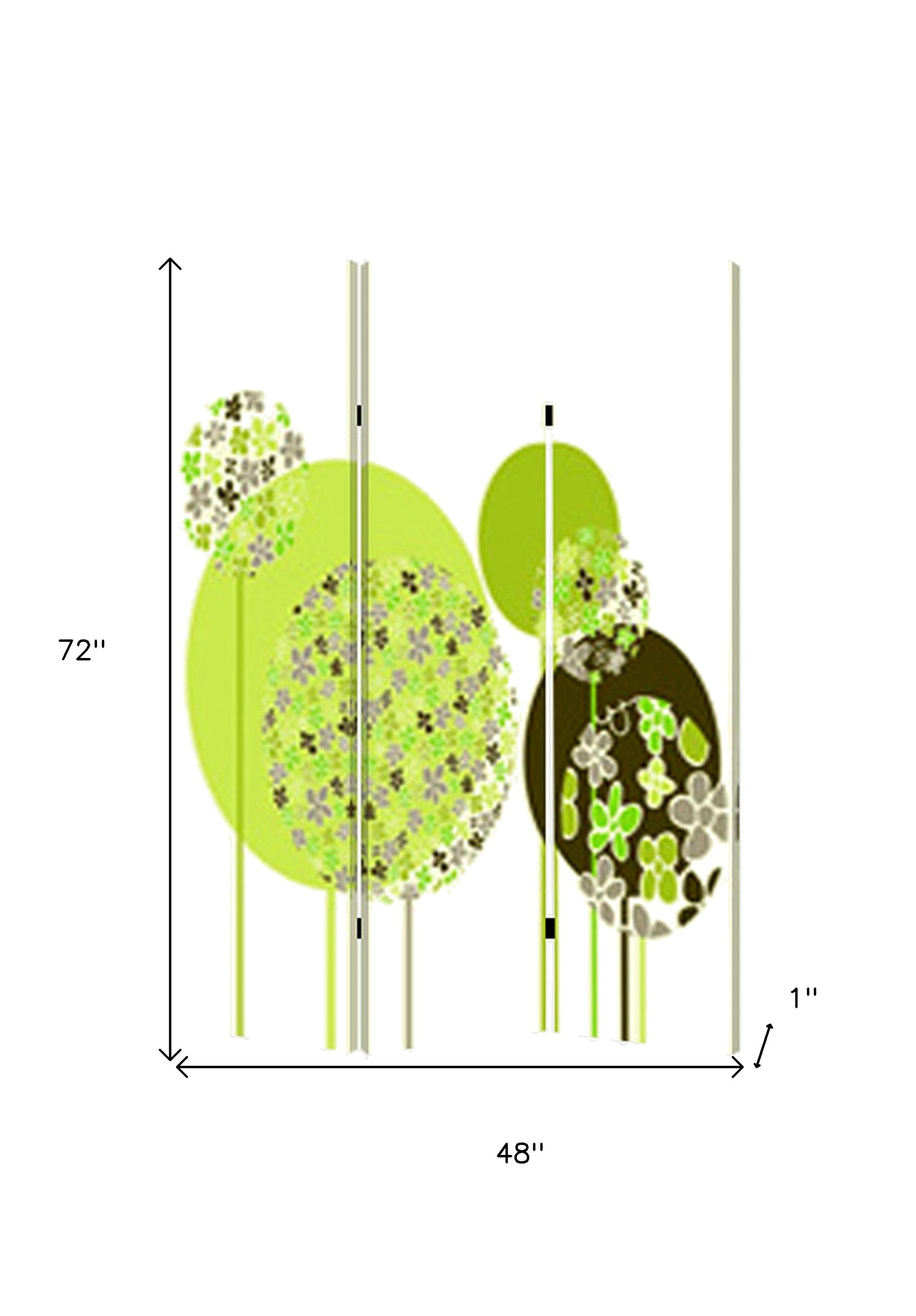 48 X 72 Multi Color Wood Canvas Floral Buds Screen-Room Dividers-DECOROLALA