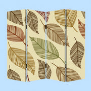 84 X 84 Multi Color Wood Canvas Perpetual Leaf Screen-Room Dividers-DECOROLALA