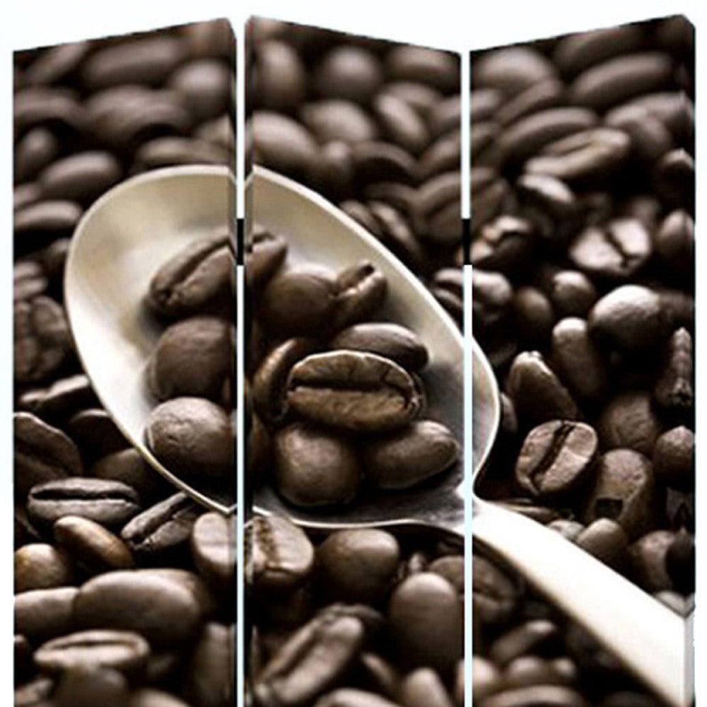 48" X 72" Multi Color Wood Canvas Coffee Time Screen-Room Dividers-DECOROLALA
