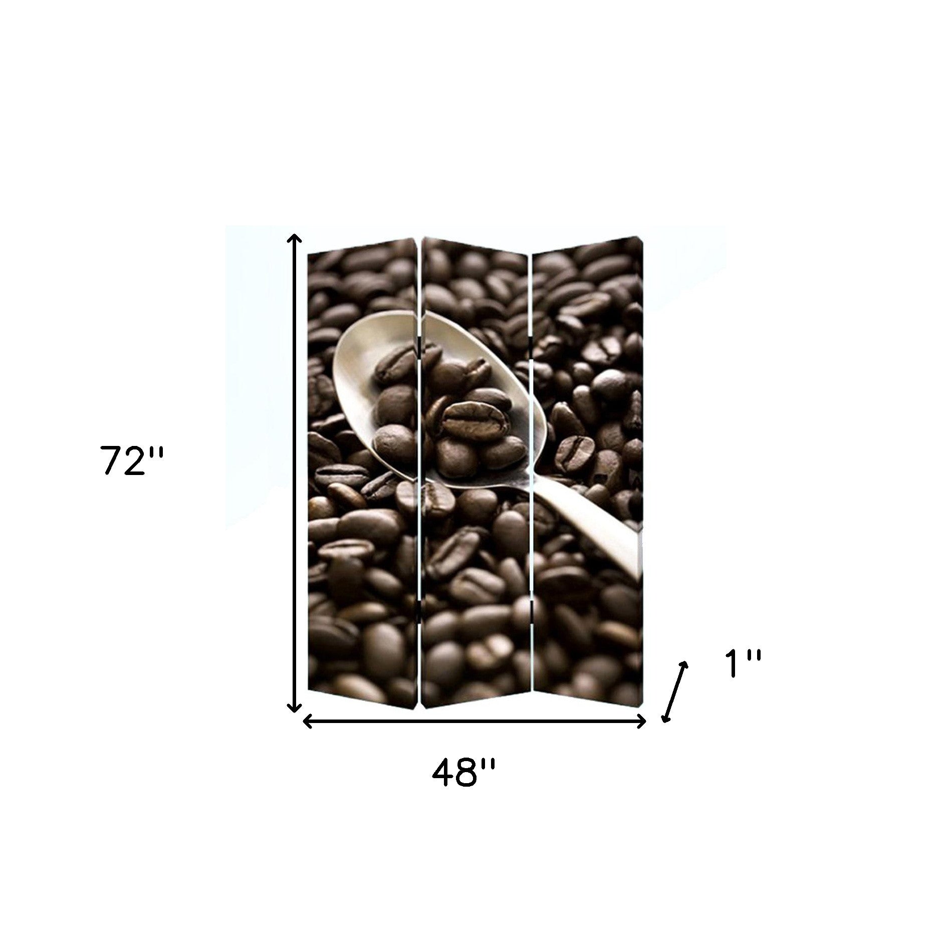 48" X 72" Multi Color Wood Canvas Coffee Time Screen-Room Dividers-DECOROLALA