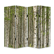 84" X 84" Multi Color Wood Canvas Prolific Forrest Screen-Room Dividers-DECOROLALA