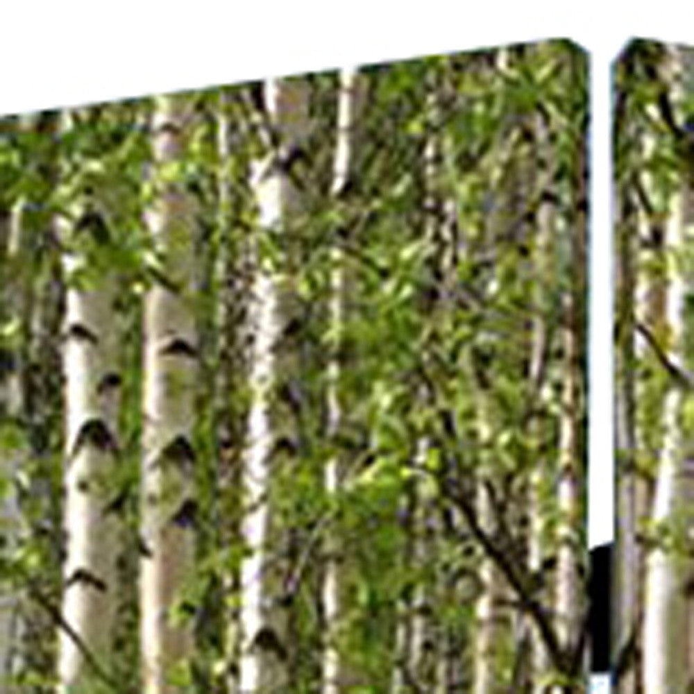 84" X 84" Multi Color Wood Canvas Prolific Forrest Screen-Room Dividers-DECOROLALA