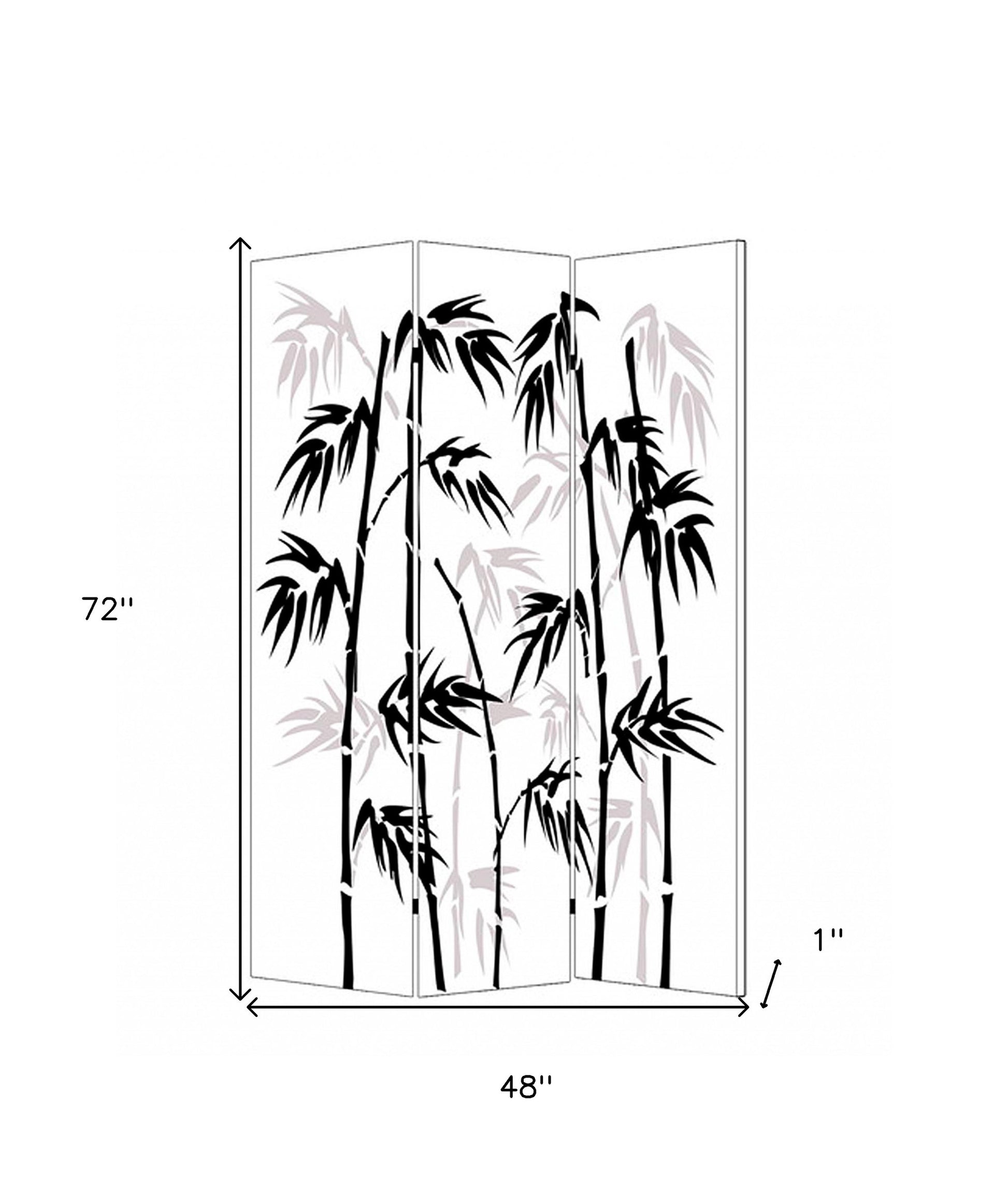 48 X 72 Multi Color Wood Canvas Bamboo Leaf Screen-Room Dividers-DECOROLALA