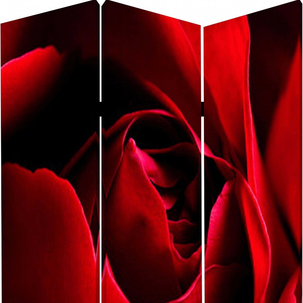 48 X 72 Multi Color Wood Canvas Rose Screen-Room Dividers-DECOROLALA