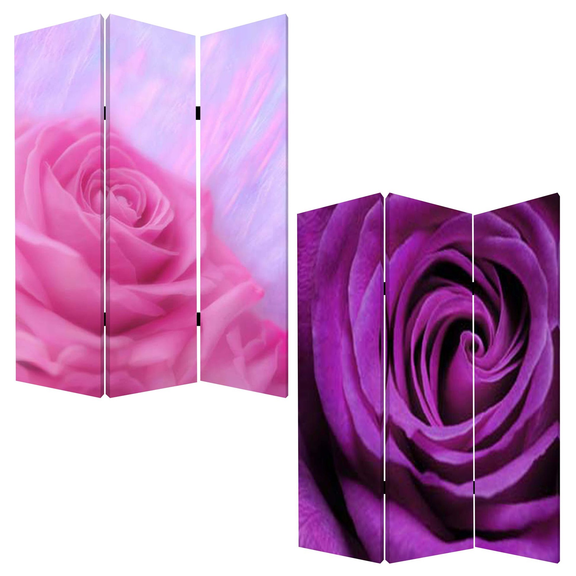 48 X 72 Multi Color Wood Canvas Flourish Screen-Room Dividers-DECOROLALA