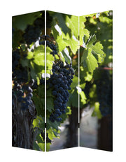 48" X 72" Multi Color Wood Canvas Wine Country Screen-Room Dividers-DECOROLALA