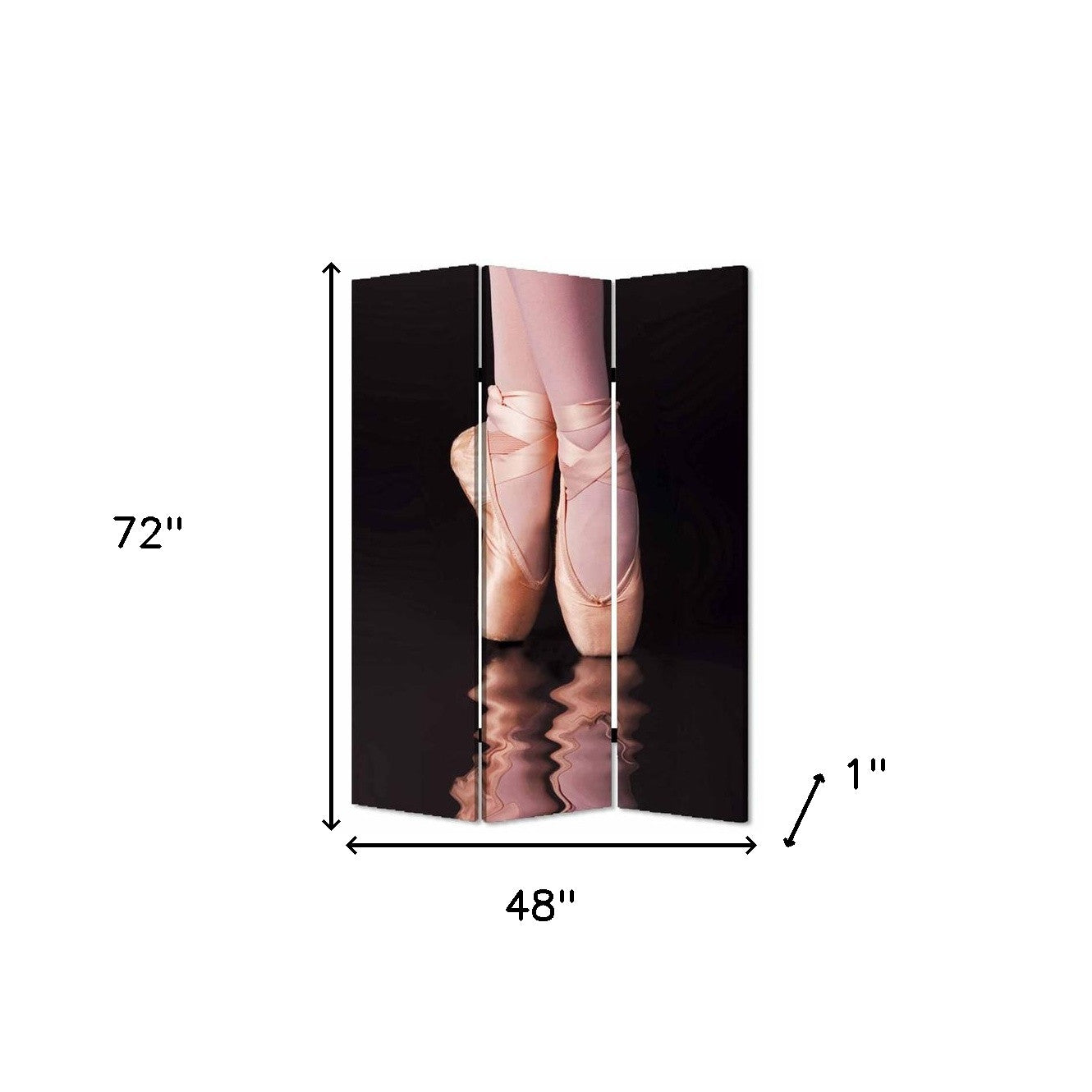 48" X 72" Multi Color Wood Canvas Ballet Screen-Room Dividers-DECOROLALA