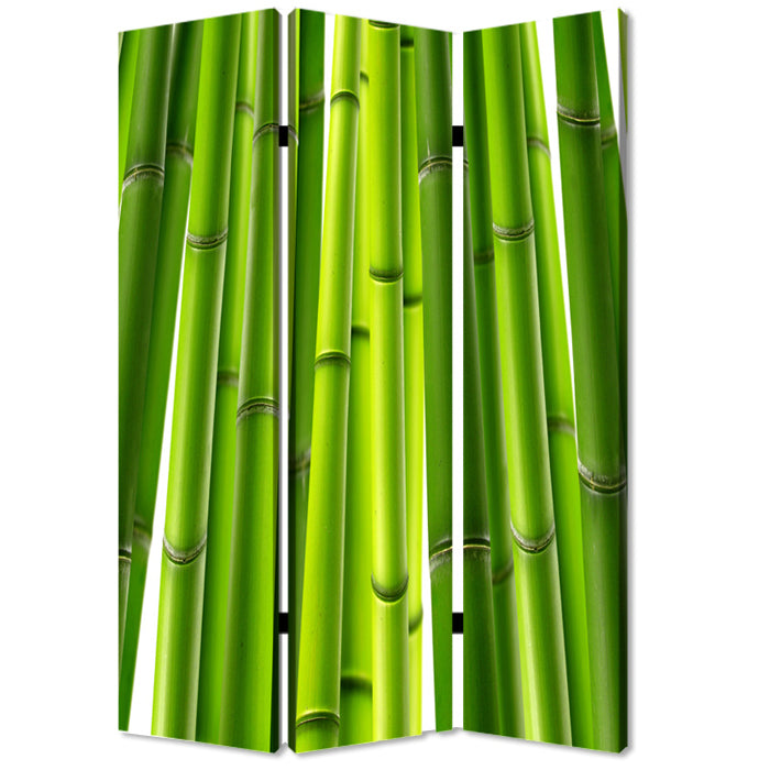 48" X 72" Multi Color Wood Canvas Bamboo Screen-Room Dividers-DECOROLALA