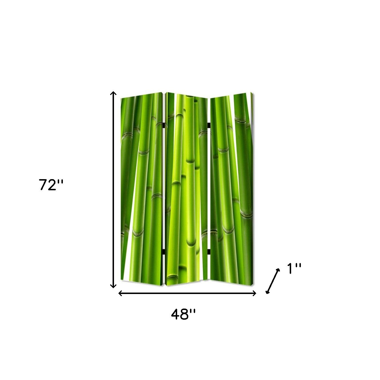 48" X 72" Multi Color Wood Canvas Bamboo Screen-Room Dividers-DECOROLALA