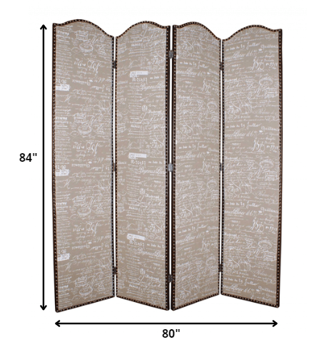 80 X 84 Tan Wood Galore Screen-Room Dividers-DECOROLALA