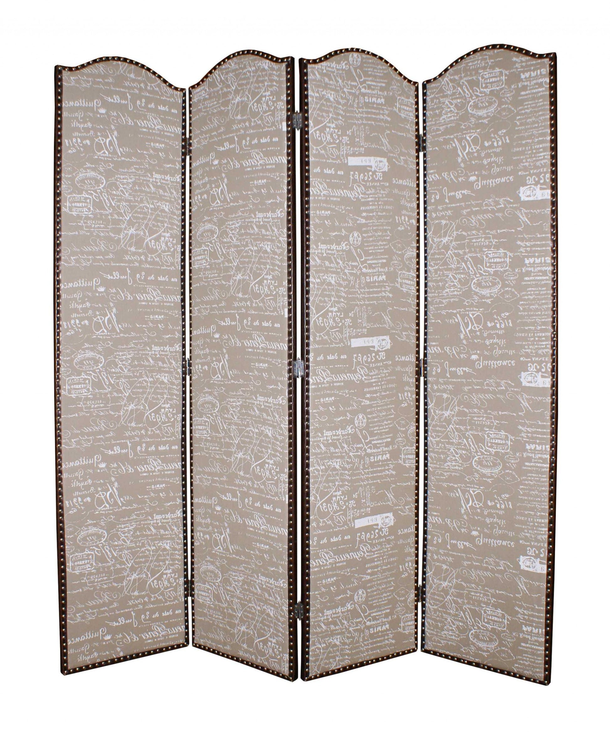 80 X 84 Tan Wood Galore Screen-Room Dividers-DECOROLALA
