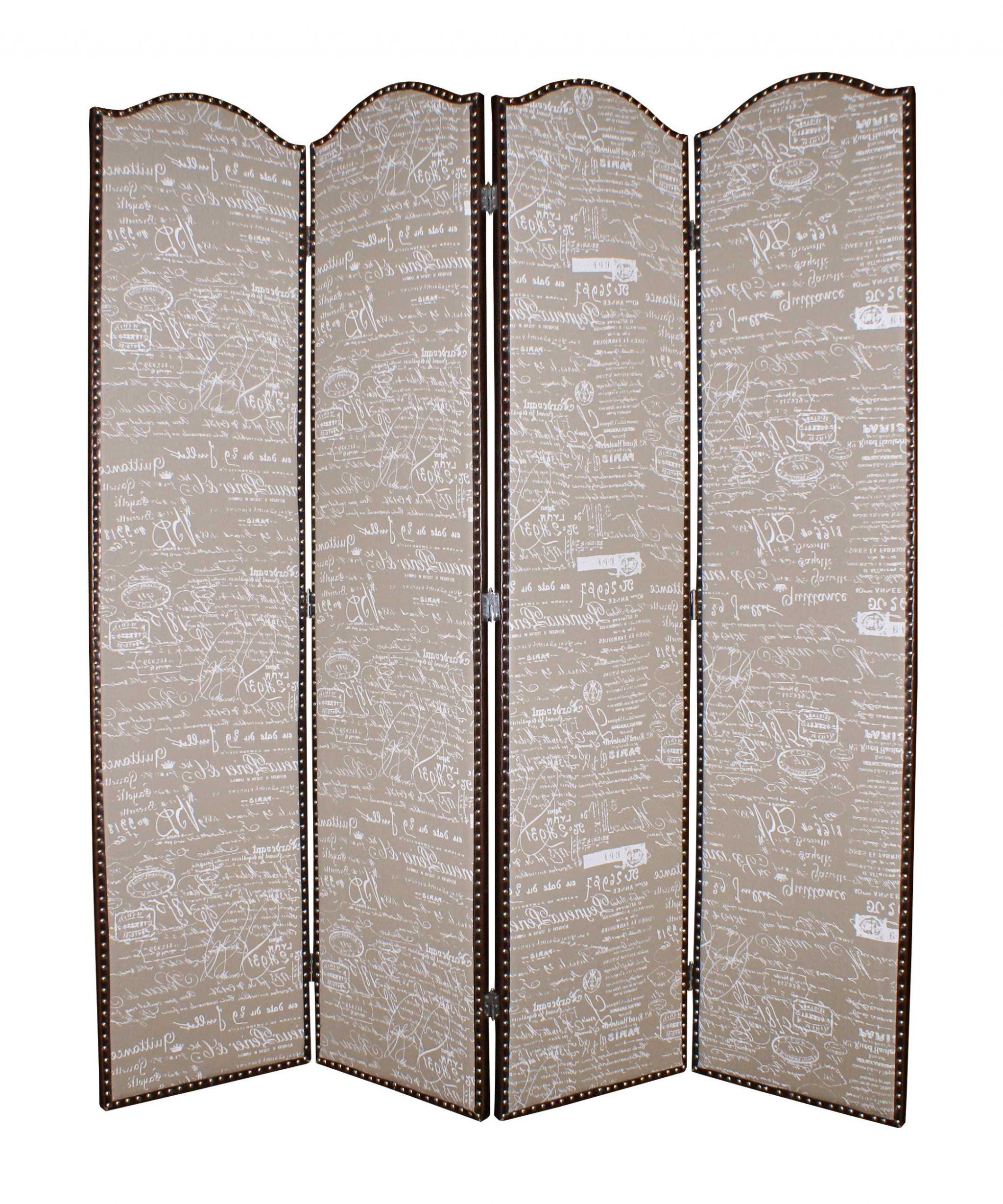 80 X 84 Tan Wood Galore Screen-Room Dividers-DECOROLALA